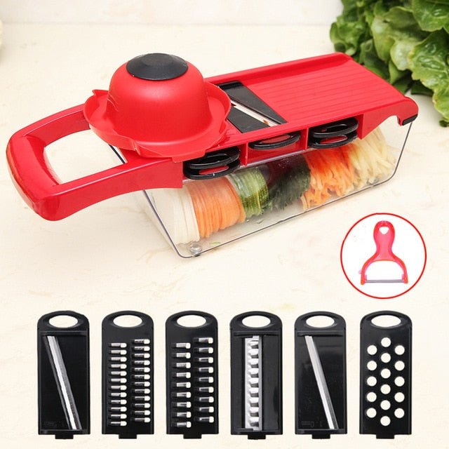 Mandoline Multifunctional Vegetable Fruit Slicer and Grater Kitchen Tool with Drain Basket image 1