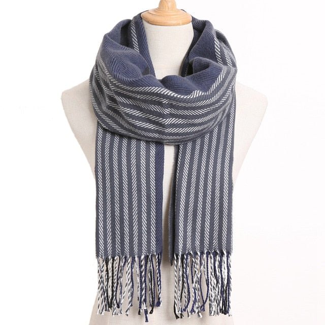 VIANOSI Plaid Winter Scarf for Women | Warm Foulard Solid Scarves | Casual Cashmere Scarfs - 48, 190CM X 35CM image