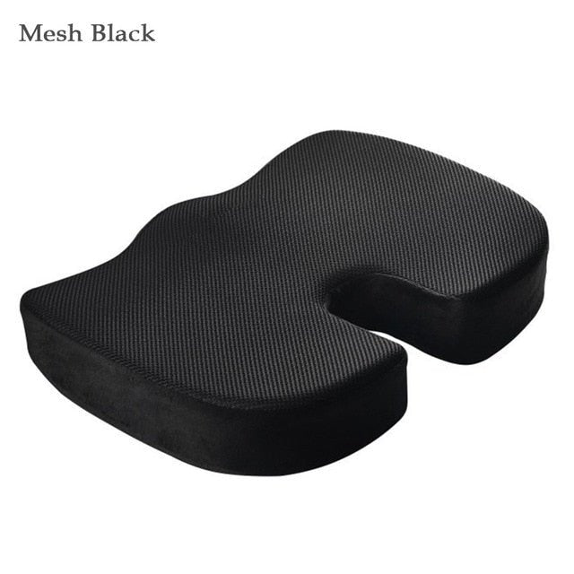 Orthopedic Hemorrhoid Seat Cushion Memory Foam Car Seat Cushion Set Slow Rebound Office Chair Waist Support Coccyx Pain Relief - Mesh Black Seat image