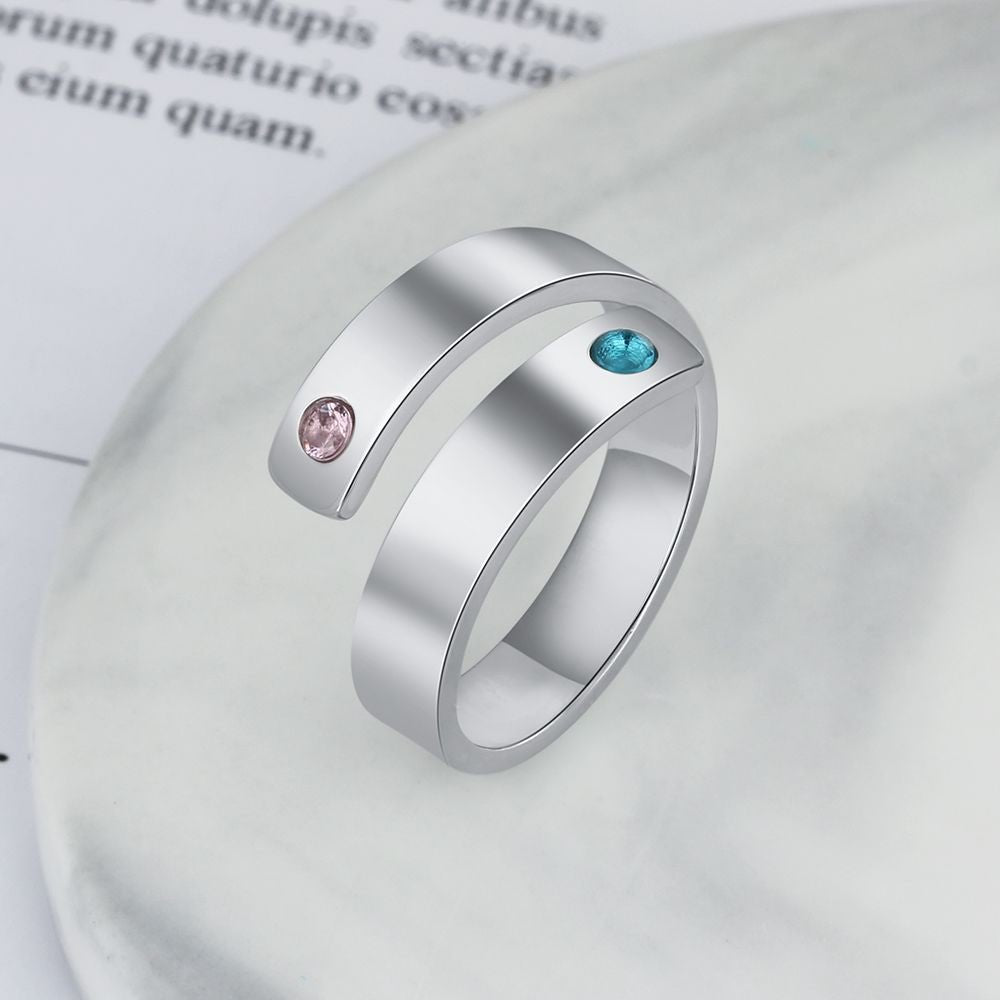 Personalized Custom Engraved Birthstone Rings for Women image 12