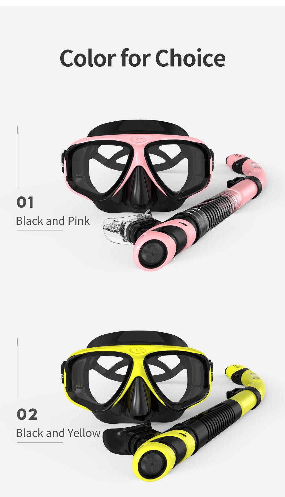 COPOZZ Scuba Diving Mask Set Anti Fog Goggles with Snorkel Glasses Tube Adjustable Strap for Women Men Adult Swimming Mask image 9