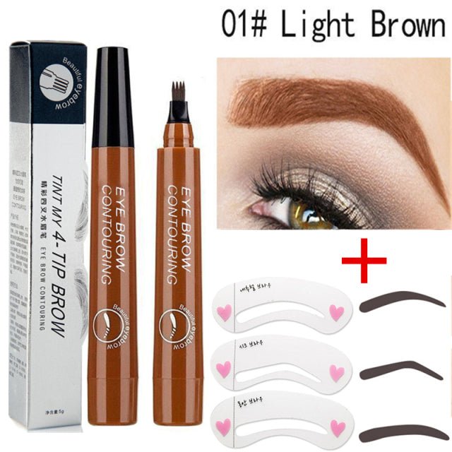 5-Color Four-Pronged Eyebrow Pencil Eyebrow Brush Split Liquid Waterproof Long-Lasting Eyebrows Enhancer Pencil Eyebrow Shadow image