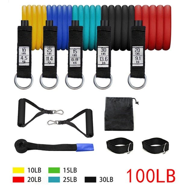 Exercise Resistance Bands Set with Door Anchor Legs Ankle Straps for Resistance Training Physical Therapy Home Workouts image 10