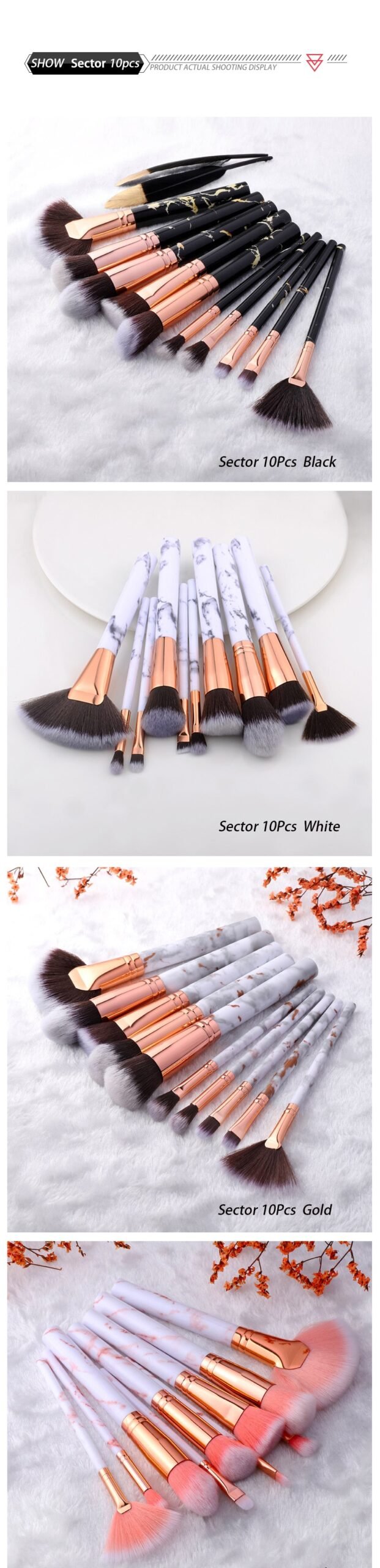 15Pcs Cosmetic Powder Eye Shadow Foundation Makeup Brushes Tool Set image 9