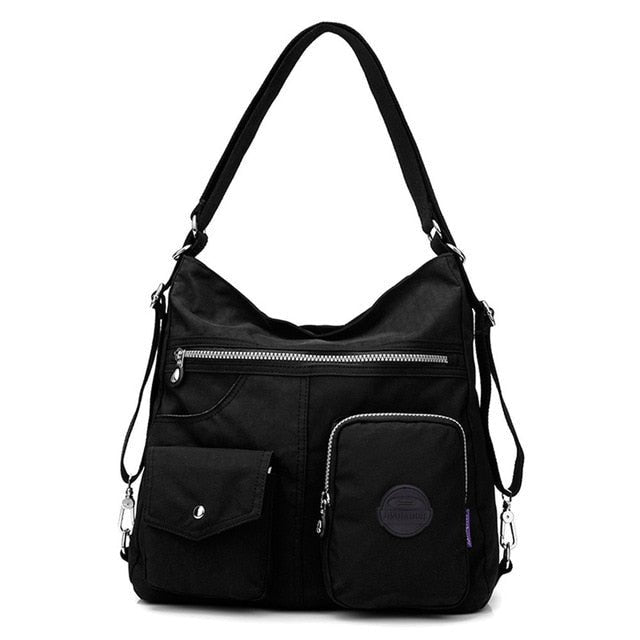 Waterproof Women Designer Handbag - Black, 34cm x 11cm x 33cm image