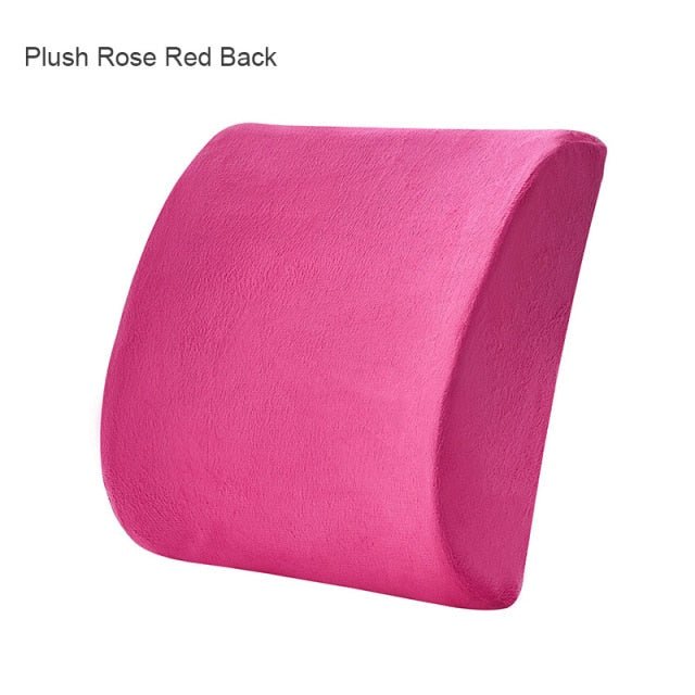 Orthopedic Hemorrhoid Seat Cushion Memory Foam Car Seat Cushion Set Slow Rebound Office Chair Waist Support Coccyx Pain Relief - Plush Rose Back image