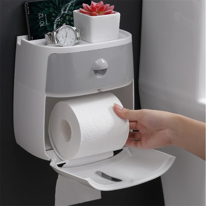 Waterproof Wall Mountable Toilet Tissue Paper Holder image 6