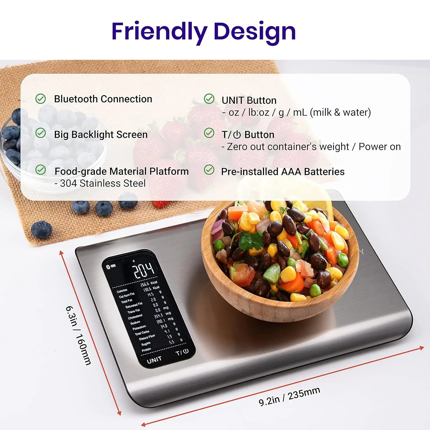 Smart Digital Kitchen Scale ‚Äì Grams & Ounces with Nutrition App for Weight Loss, Baking & Cooking image 12