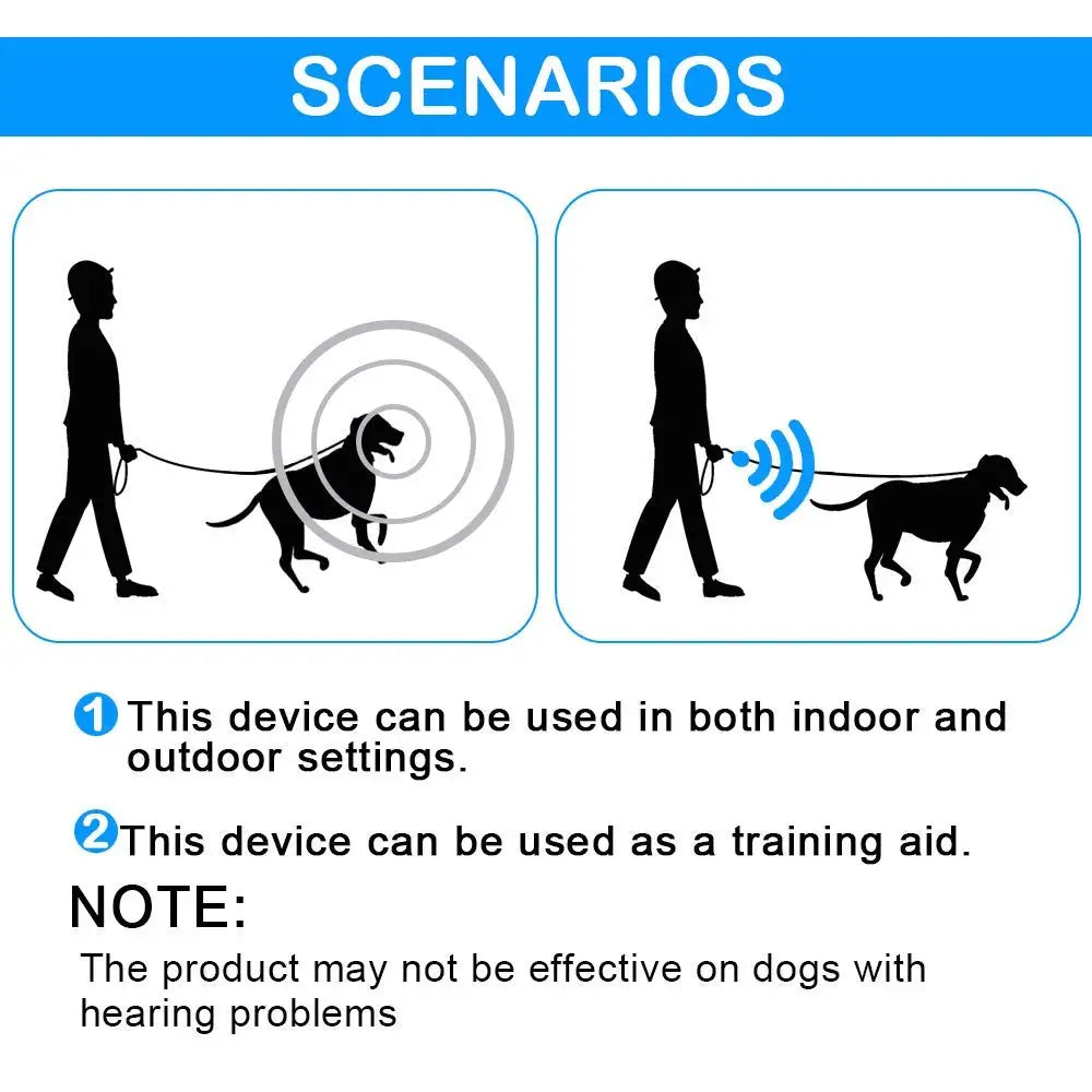 3-in-1 Ultrasonic Dog Repeller & Trainer - Anti-Bark Device with Flashlight for Outdoor Training image 3