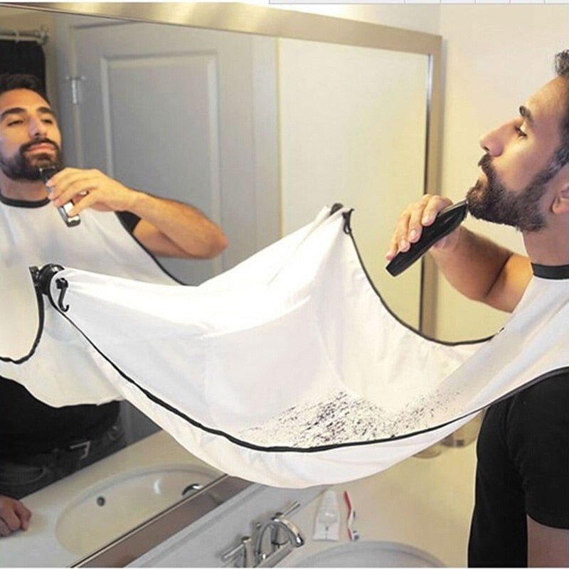 Pongee Beard Shave Apron Bib Trimmer and Razor Holder Rack image 10