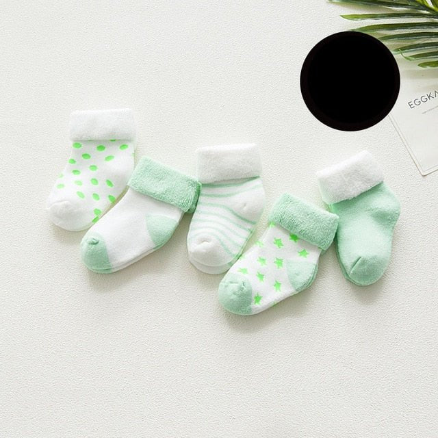 5 pair High Quality Thickened Cartoon Comfort Cotton Newborn Socks image 26