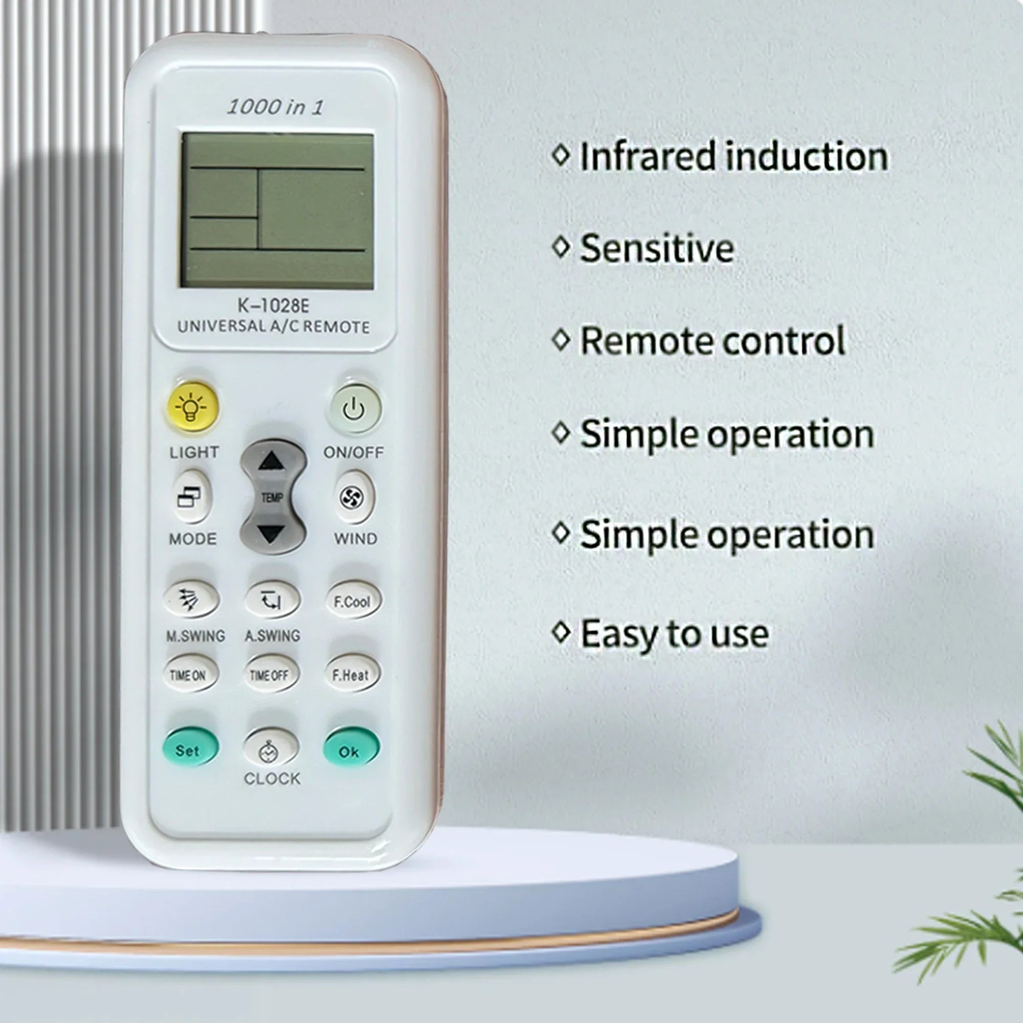 K-1028E Universal Air Conditioner Remote Control ‚Äì Compatible with Haier, LG, Panasonic, Hitachi, Gree, and More image 2