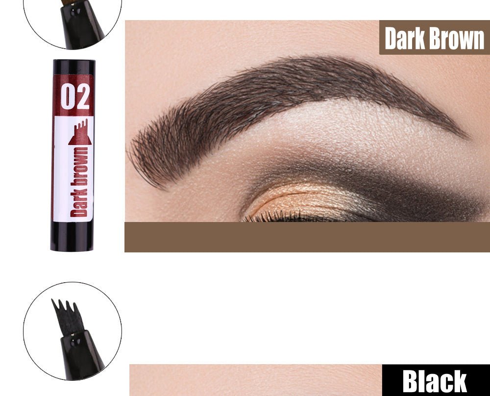 Waterproof Natural Eyebrow Pen Four-claw Eye Brow Tint Makeup three Colors Eyebrow Pencil Brown Black Grey Brush Cosmetics image 9