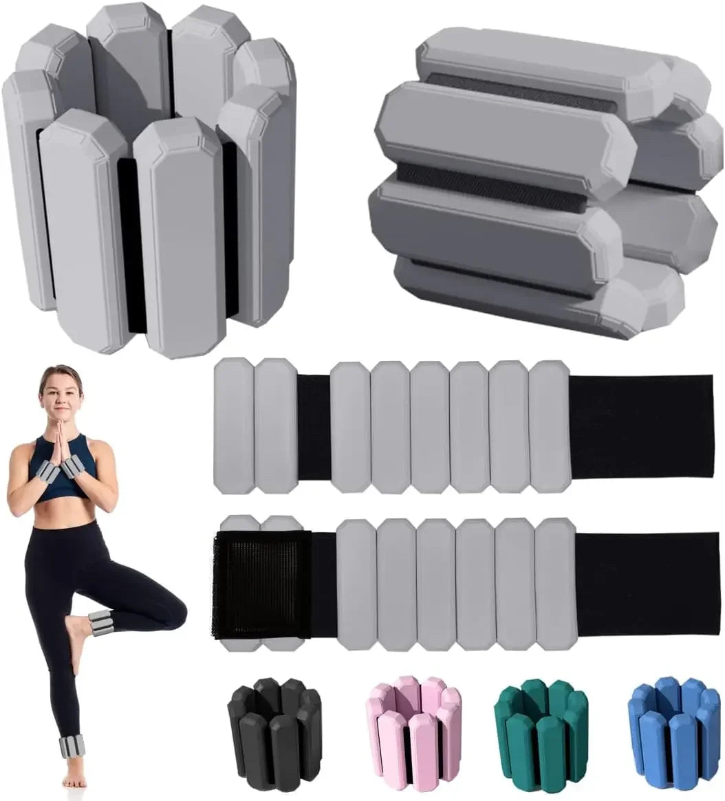 Weighted Bracelets for Yoga & Fitness – Adjustable Wrist & Ankle Weights for Enhanced Workouts - 2pc 900g grey image
