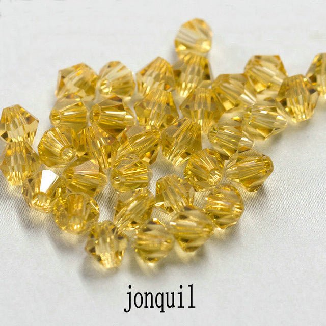 4mm Shiny Crystal Bead Set | Bicone Beads Glass Beads Loose Spacer Beads for bracelet DIY Jewelry image