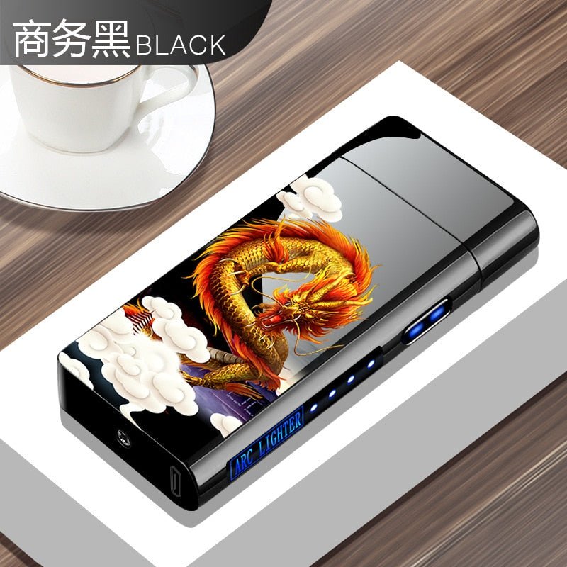 New Double Plasma Windproof Electric Arc Cigarette Lighter - A4-Color dragon image
