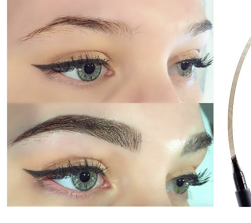Waterproof Natural Eyebrow Pen Four-claw Eye Brow Tint Makeup three Colors Eyebrow Pencil Brown Black Grey Brush Cosmetics image 15