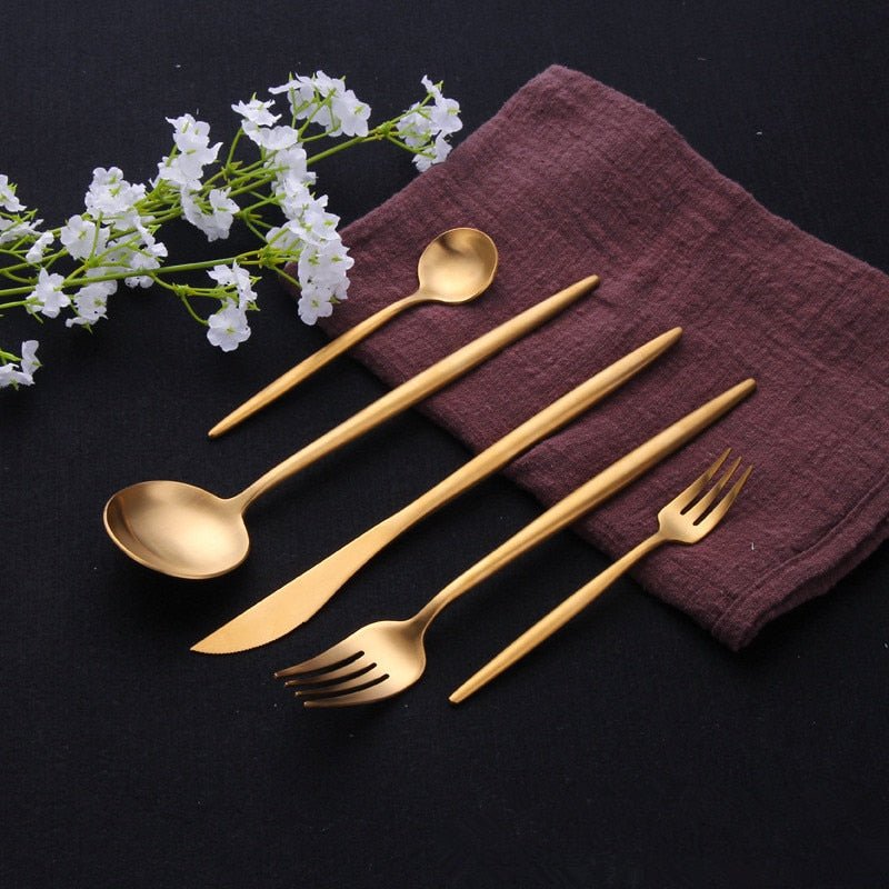 Gold Stainless Steel Cutlery Set image 22