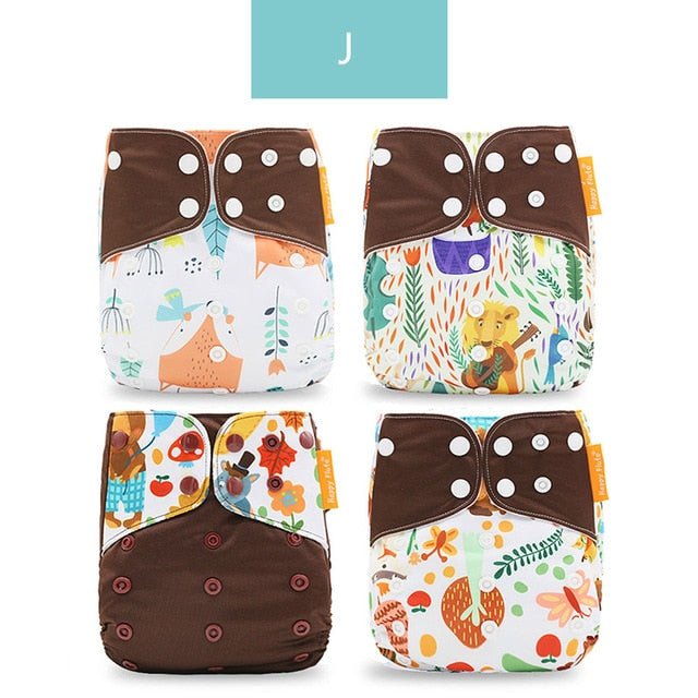 Happyflute Reusable and Washable Eco-Friendly Cloth Nappy Baby Diapers 4pc/set image 27