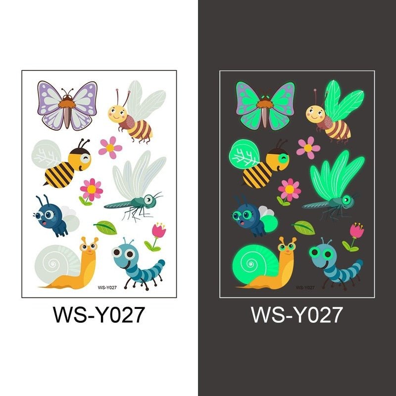 Luminous Temporary Fake Tattoos Glow Paste Mermaid Tattoo Stickers for Children Body Art image 9