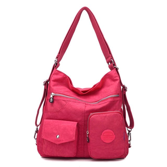 Waterproof Women Designer Handbag - Rose Red, 34cm x 11cm x 33cm image