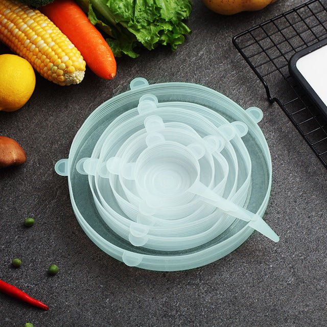 Worthbuy 6Pcs/Set Reusable Silicone Stretchable Food Cover Lids image 5