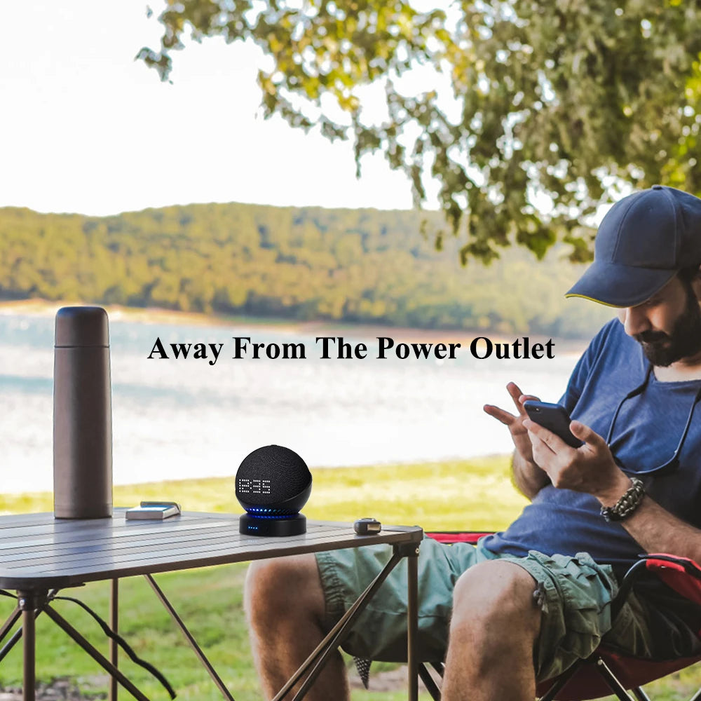 Echo Dot 5 Battery Base for 4th Gen | Portable Power in Blue, White, Black image 4