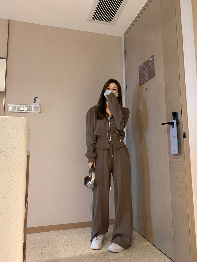 Double Zipper Hooded Short Coat with Drawstring image