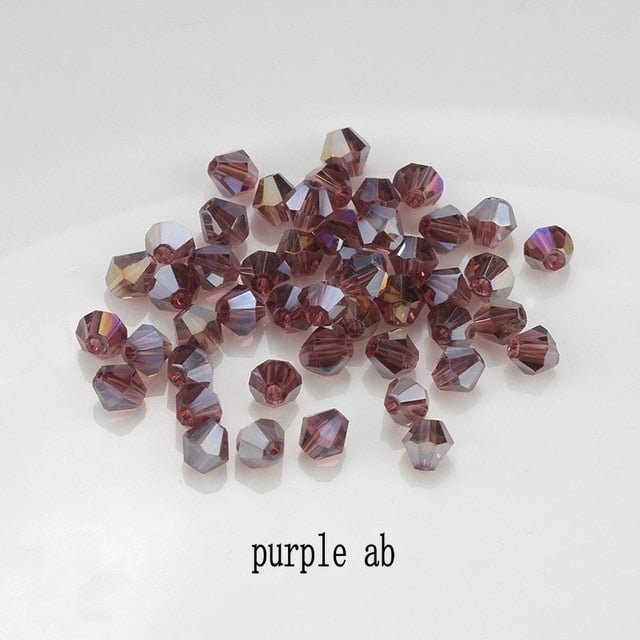 4mm Shiny Crystal Bead Set | Bicone Beads Glass Beads Loose Spacer Beads for bracelet DIY Jewelry image