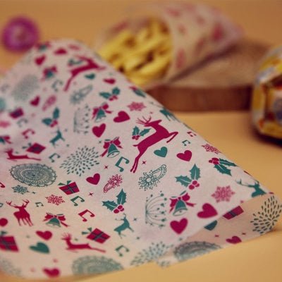 50Pcs/Lot Wax Paper Food Grade Grease Paper Food Wrappers |Wrapping Paper For Bread Sandwich Burger Fries | Oilpaper Baking Tools - Deer without Box image