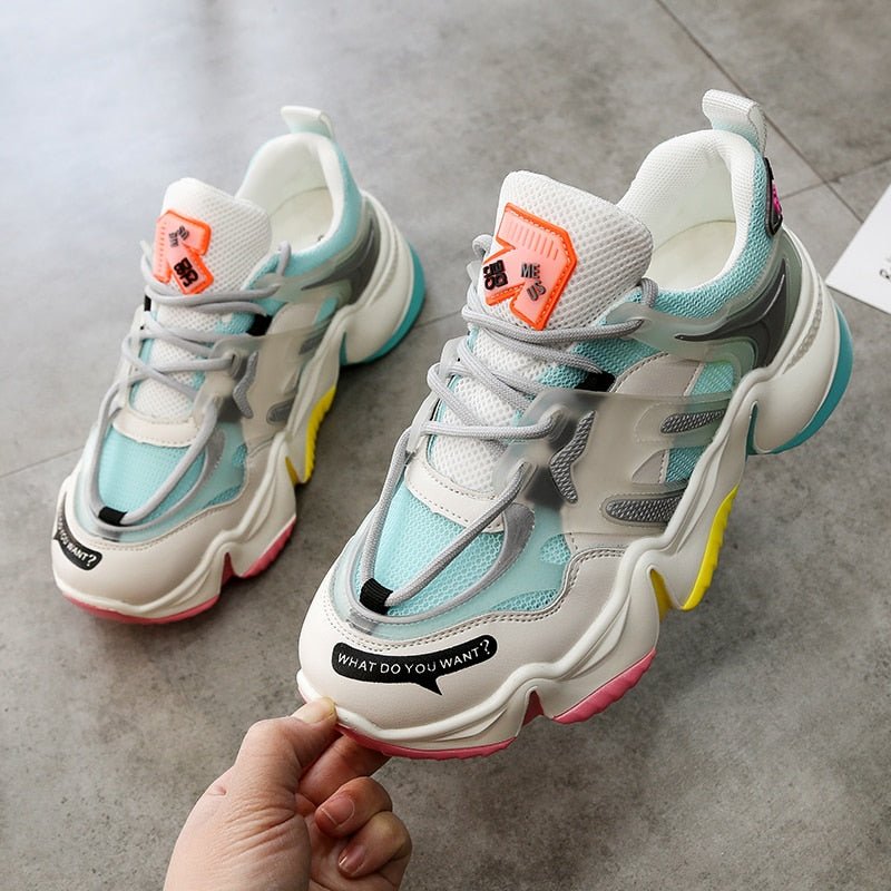 Women Vulcanize Breathable Rainbow Color Fashion Casual Sneakers image 16