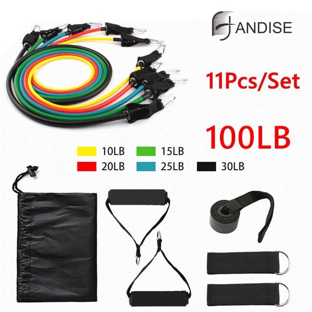 Exercise Resistance Bands Set with Door Anchor Legs Ankle Straps for Resistance Training Physical Therapy Home Workouts image 17