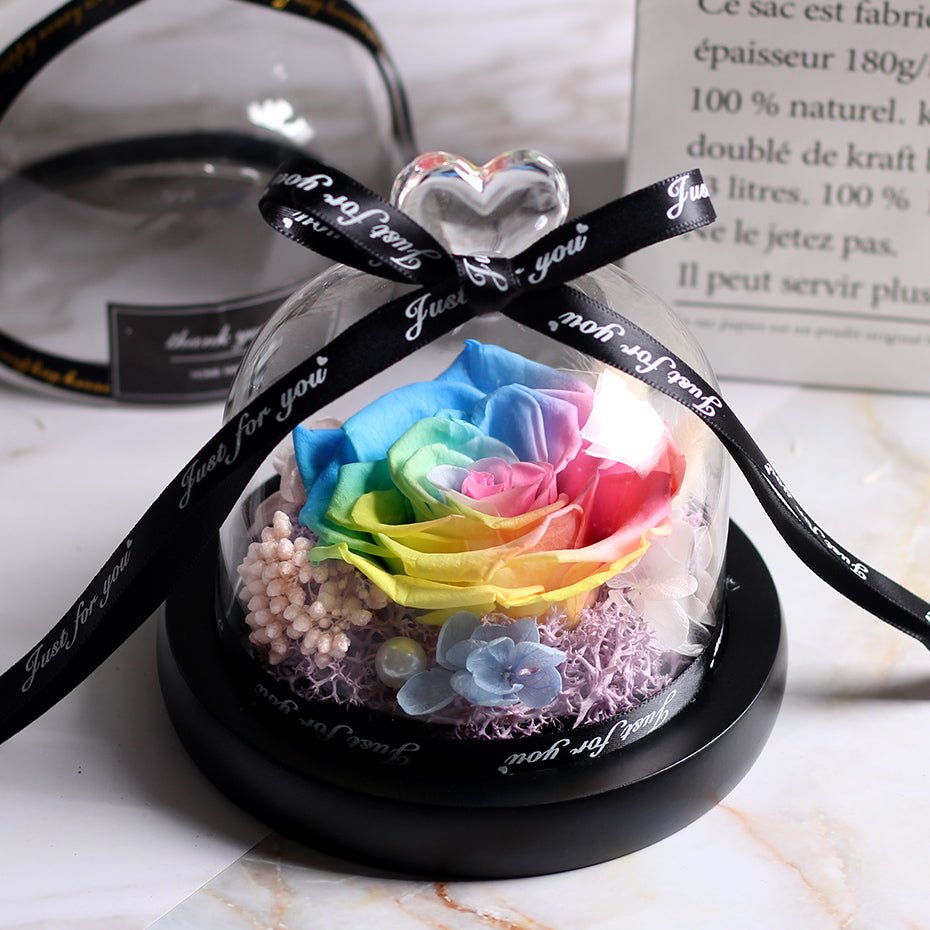 The Beauty and Beast Forever Rose Flower With Night Light in Glass Dome image 41