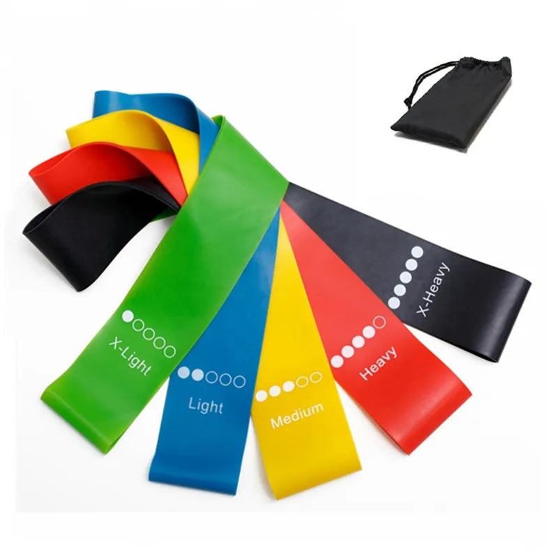 Yoga and Exercise Resistance Bands Set ‚Äì 5 Durable Bands for Strength, Flexibility, and Fitness Training - 5 colors with bag 1 image