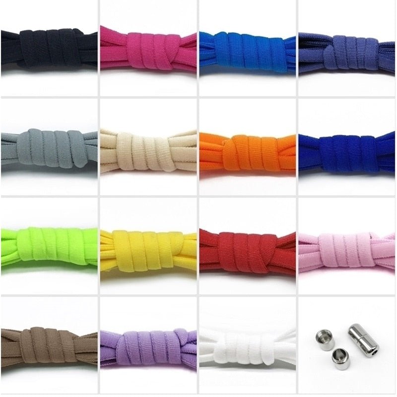 Elastic No Tie Semicircle Metal Lock Shoe Laces For Kids and Adult Sneakers and All Shoes image 18