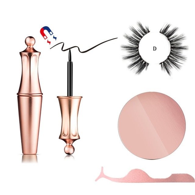 Waterproof Magnetic False Eyelashes, Eyeliner & Tweezer Set image