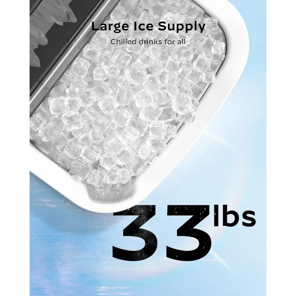 Nugget Countertop Ice Maker | Silonn Chewable Pellet Ice Machine with Self-Cleaning Function - 33lbs/24H image 3