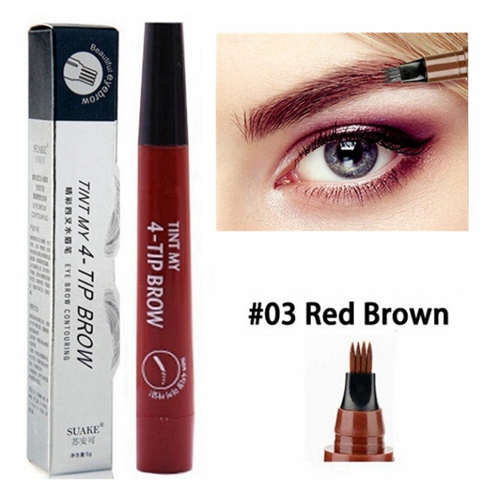 5 Colors Waterproof Eyebrow Tattoo Pencil Cosmetic | Long Lasting Natural Dark Brown Liquid Eye Brow Pencil image 11