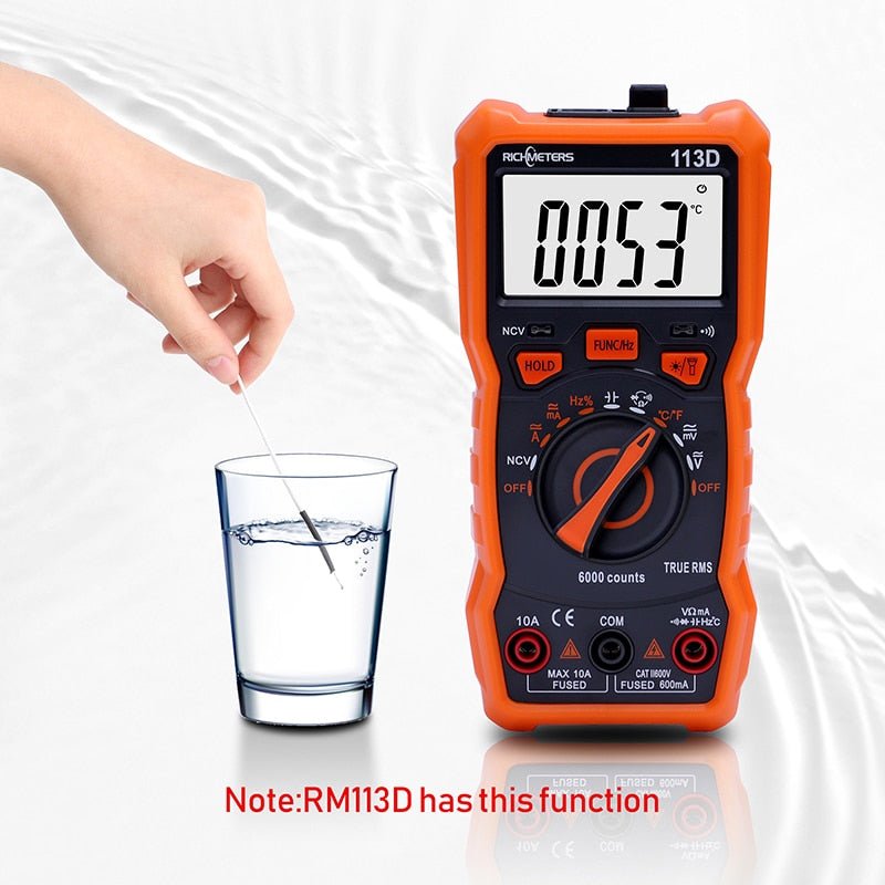RICHMETERS RM113D NCV Digital Multimeter 6000 counts Auto Ranging AC/DC Voltage meter image 12