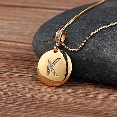 Top Quality Personalized Gold Letters Women and Girls Initial Letter Necklace - K image