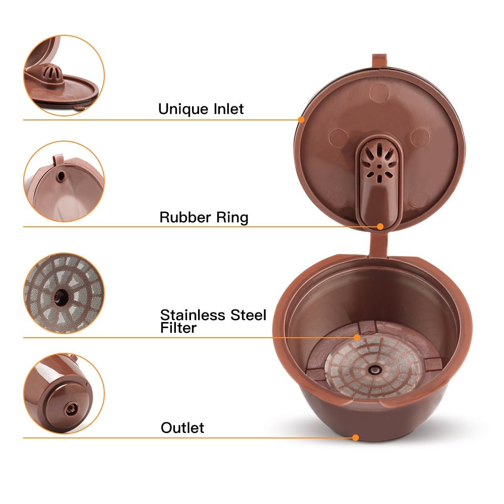 icafilas Reusable Dolce Gusto Capsule Silicone Cover Dolci Gusto Coffee Machine Refillable STAINLESS STEEL Plastic Coffee Pod image 2