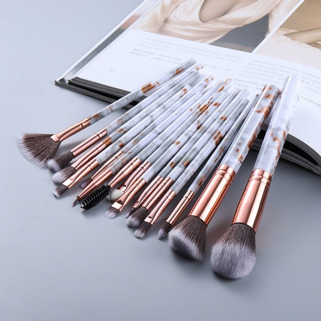 15Pcs Cosmetic Powder Eye Shadow Foundation Makeup Brushes Tool Set image 18