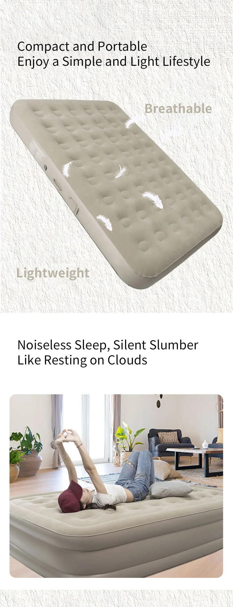 Luxury Inflatable Glamping Mattress – Thickened 2-Person PVC Camping Bed with Built-In Pump image 12