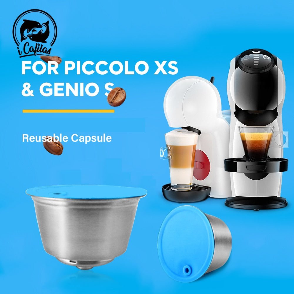 icafilas Reusable Dolce Gusto Capsule Silicone Cover Dolci Gusto Coffee Machine Refillable STAINLESS STEEL Plastic Coffee Pod image 5