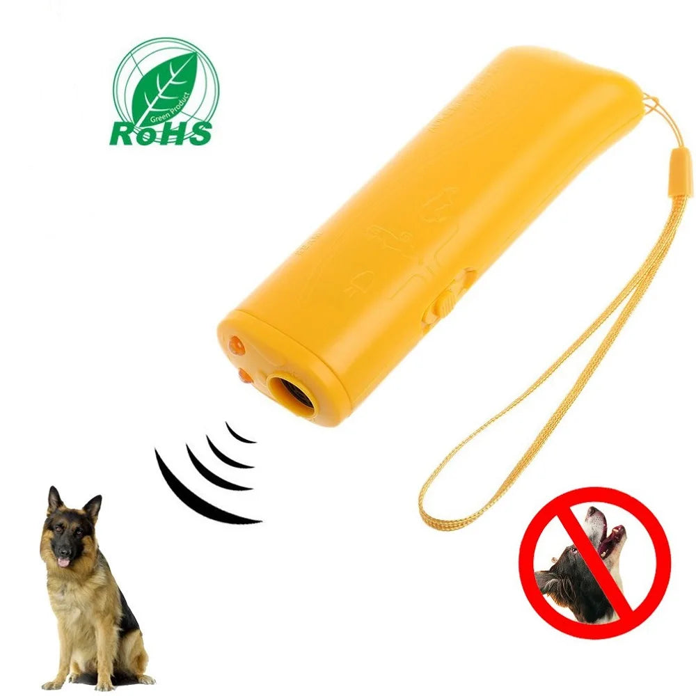 3-in-1 Ultrasonic Dog Repeller & Trainer - Anti-Bark Device with Flashlight for Outdoor Training image 2