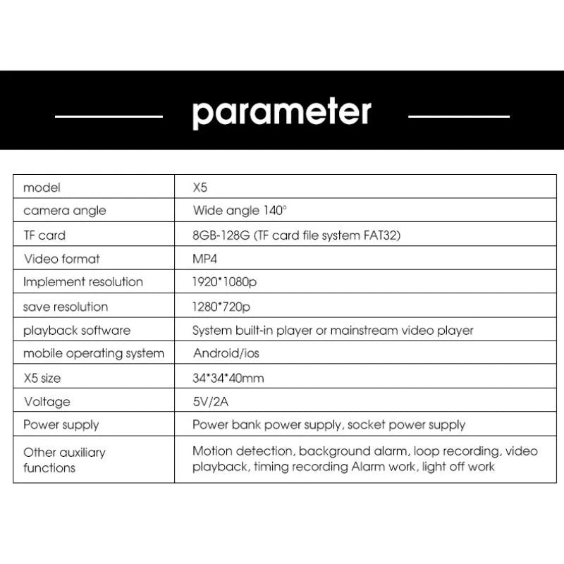 NEW X5 Mini HD 1080P Wireless Wi-Fi Camera ‚Äì Compact, with Cyclic Recording for Home & Outdoor Camping image 10