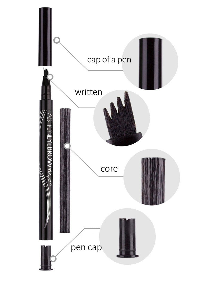 5 Colors Waterproof Eyebrow Tattoo Pencil Cosmetic | Long Lasting Natural Dark Brown Liquid Eye Brow Pencil image 1
