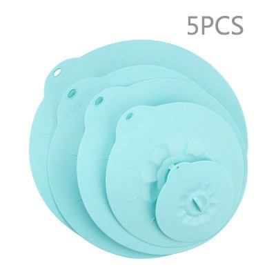 Silicone Lid Spill Stopper Cover For Pots and Pans - 5PCS image