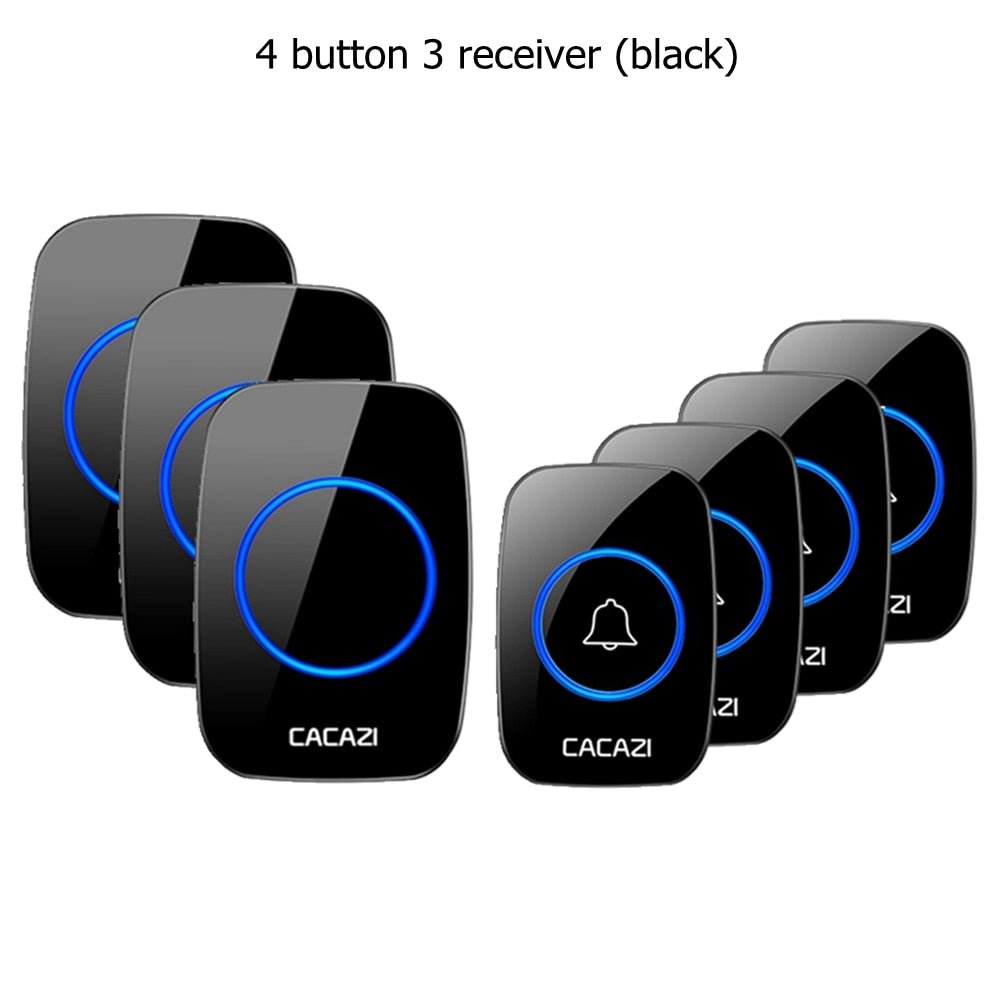 CACAZI Wireless Waterproof Doorbell – 60 Chimes, 110dB Loud, with Remote Control image 0