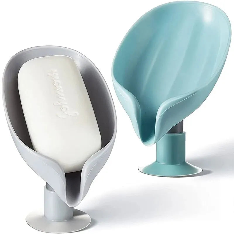 2pcs Leaf Shape Drain Soap Holder | Suction Cup Tray for Shower, Kitchen & Bathroom image 22